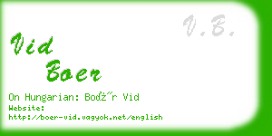 vid boer business card